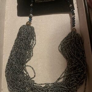 Joan Rivers Multi-Strand Beaded Necklace - Silver and Blue